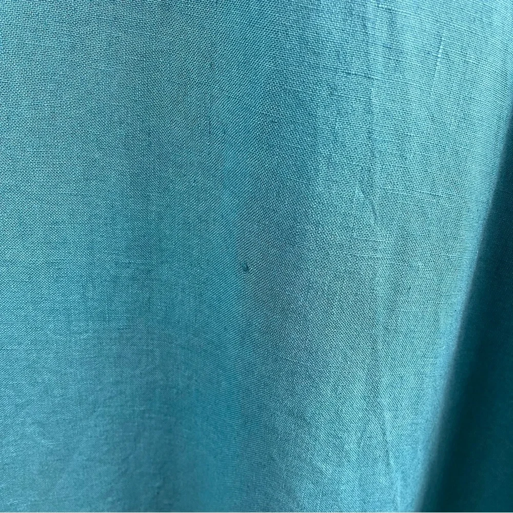 Not PERFECT LINEN Teal Sleeveless 100% Linen Lagenlook Midi Dress Sz M/L - Picture 6 of 7